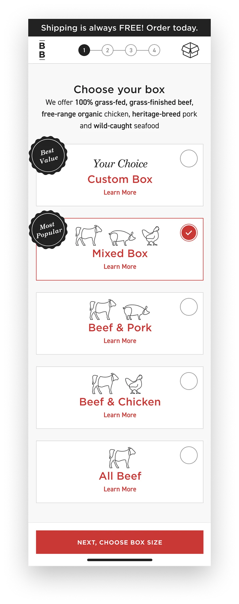 Custom select box screen