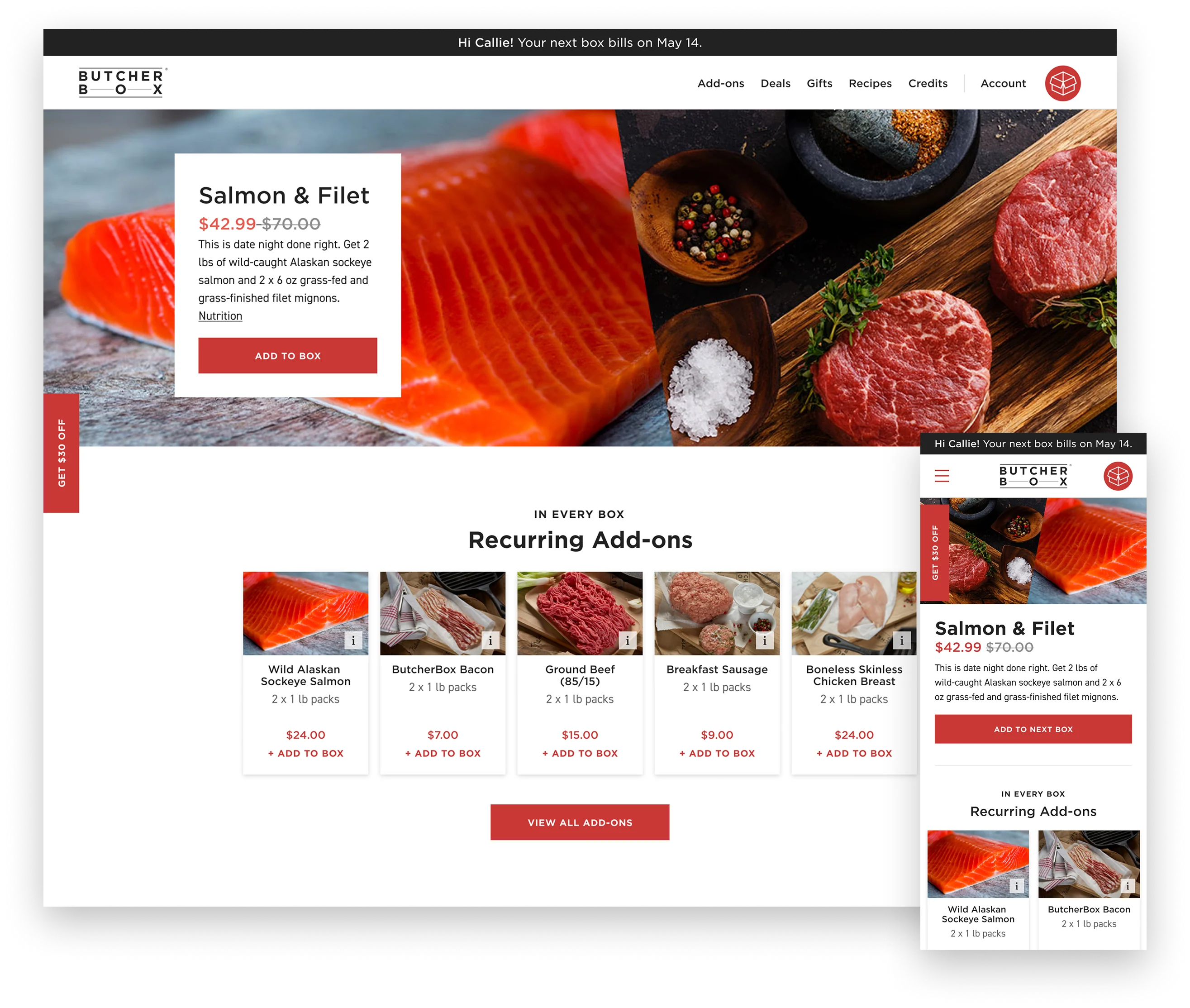 ButcherBox member shopping experience