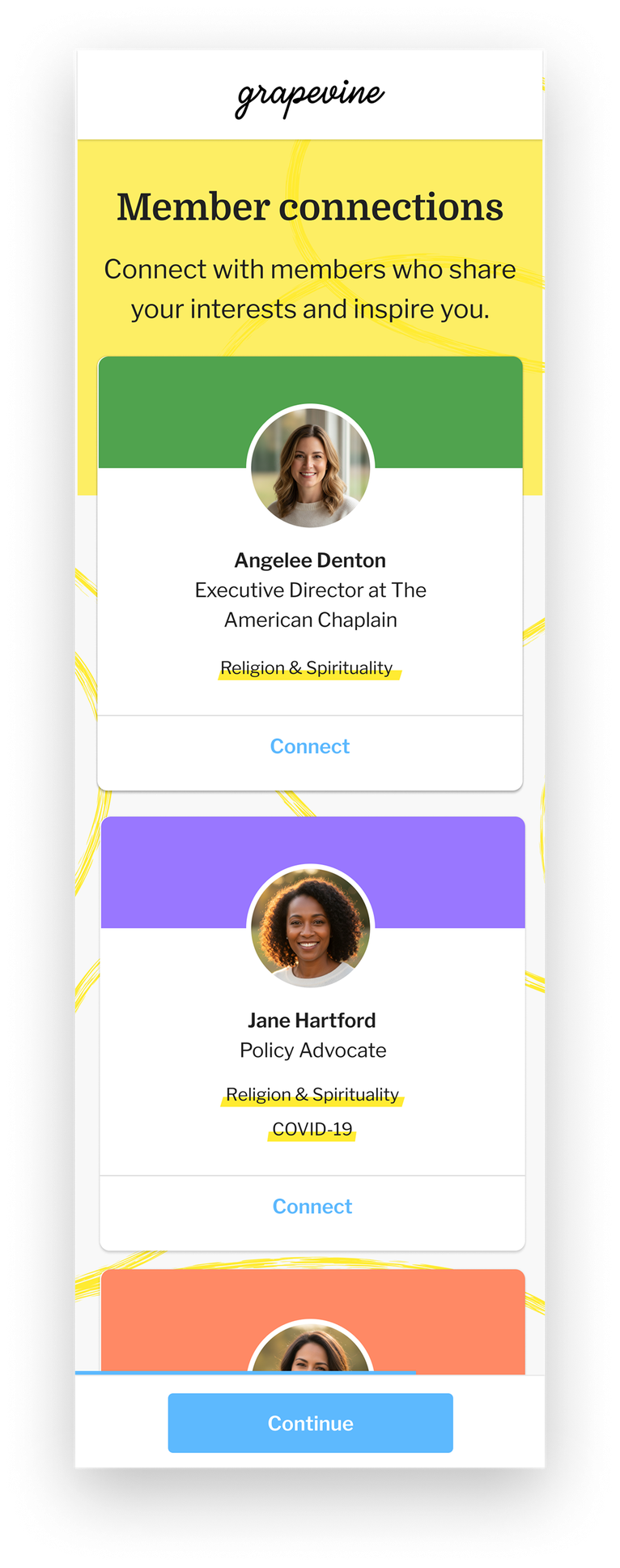 Member signup — member connections